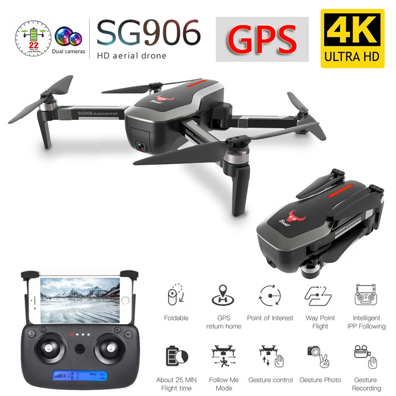 

SG906 4K 1080P Optical Flow GPS RC Drone Camera WiFi FPV Foldable RC Drone Cam Quadcopter Profissional GPS 5G Foldable Drone