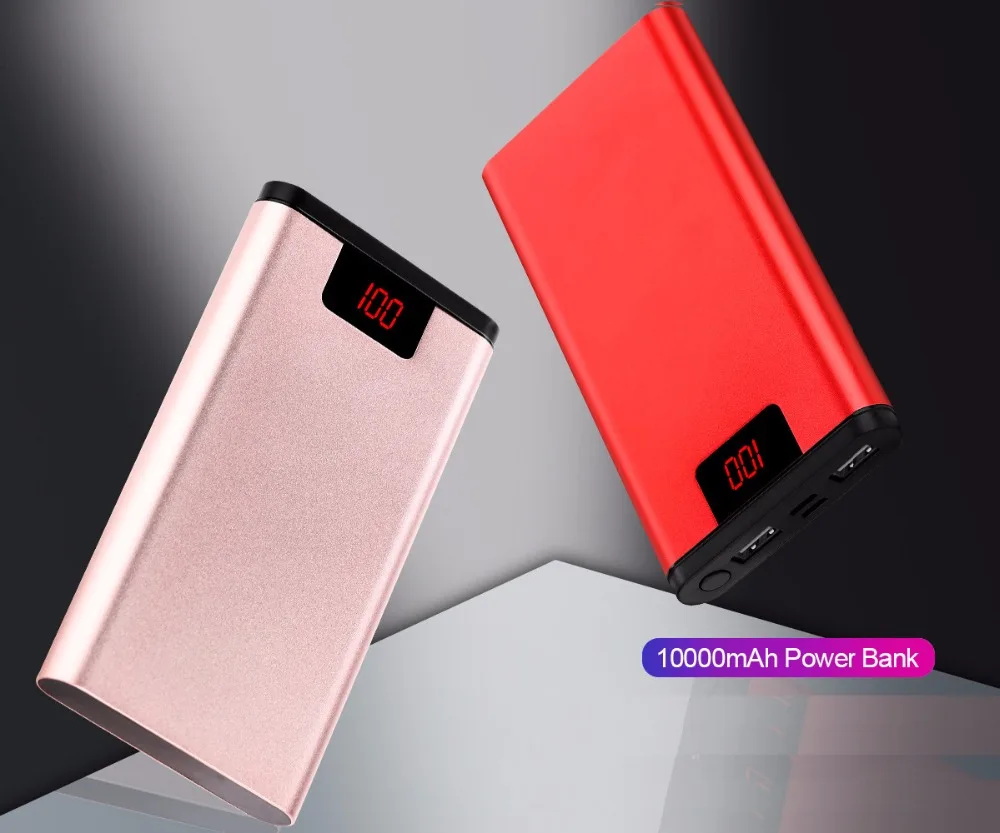 Ультратонкий внешний аккумулятор 10000 мАч Рюкзак батарея 2 выход USB Type c вход C