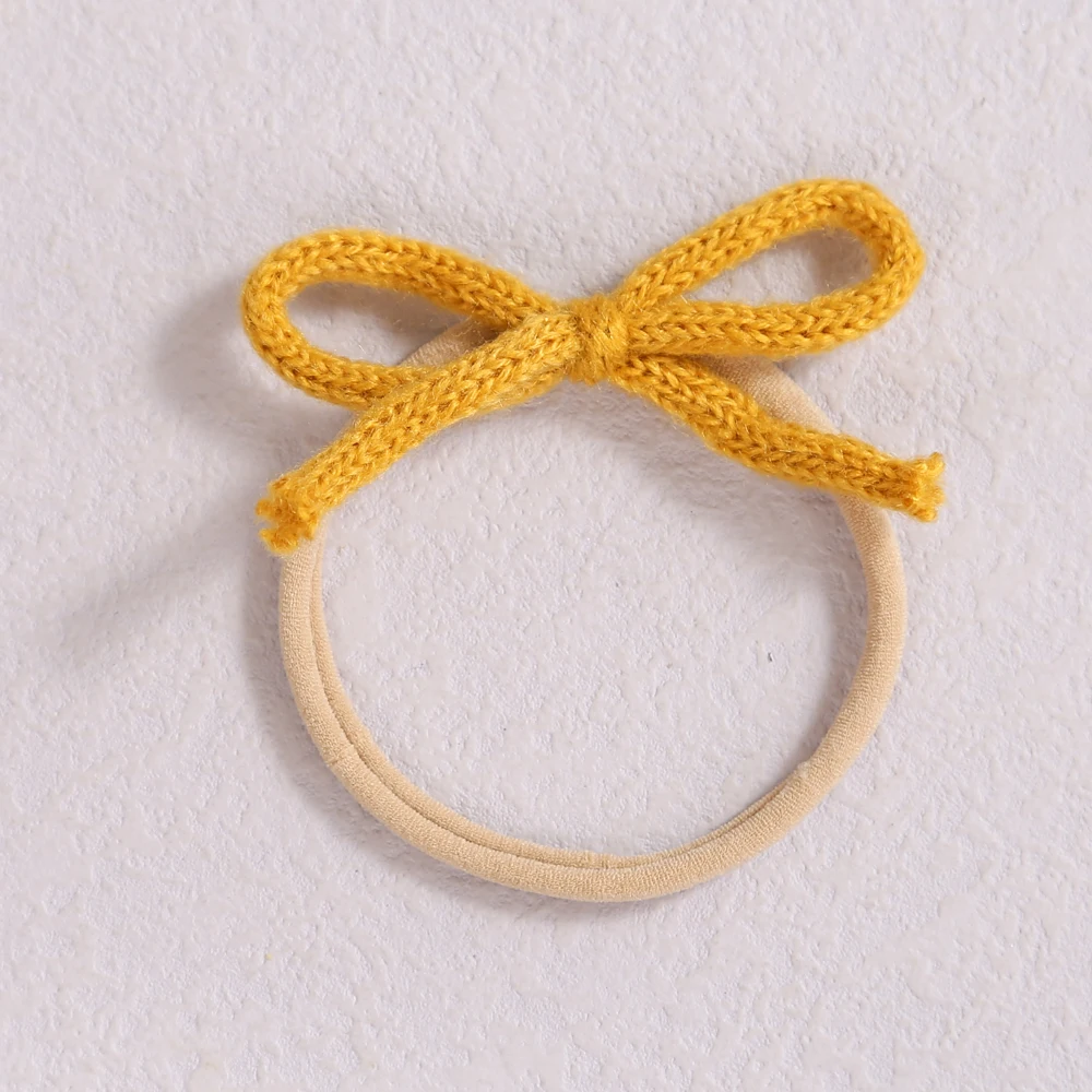 1pcs Wool Bow Elastic Baby Headband for Newborn Girls Hairbands Bowknot Infant Classical Headwear Turban Baby Hair Accessories 4