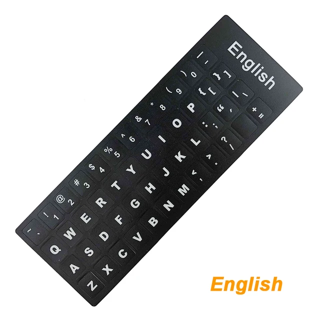 Russian French English Arabic Spanish Portuguese Hebrew Keyboard Stickers Letter Alphabet Layout Sticker For Laptop Desktop PC English