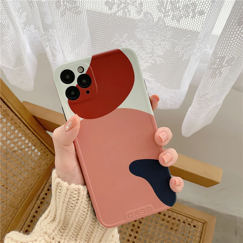 Fashion Irregular geometry phone case for iPhone 11 Pro max X XR XS MAX 8 7 plus luxury funny Graffiti soft |