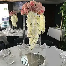 Support à fleurs en acrylique, 2 pièces, centres de table pour mariage, présentoir de décoration de table
