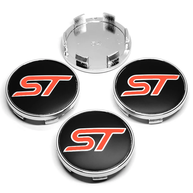 4pcs 54mm ST Logo Car Wheel Center Hub Cap for Ford Fusion Everest Escape Explorer Mondeo Focus Ecosport Fiesta Kuga Car Rim Hub