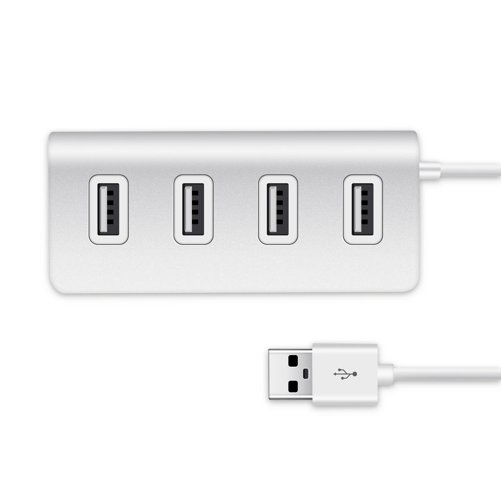 USB HUB Splitter Adapter 4 Ports USB2.0 High Speed Aluminum Mini With Blue LED For Macbook PC Laptop Overload Protection | Электроника