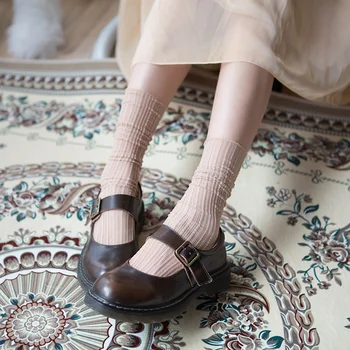 

Spring and summer popular gold and silver wire pile socks vertical tube socks parent-child socks tide socks Lolita solid color