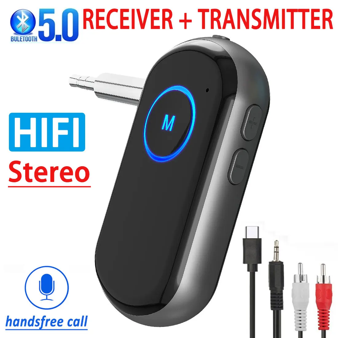 Bluetooth 5 0 передатчик приемник 3 мм AUX разъем HiFi музыка беспроводной аудио адаптер