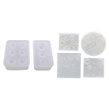 

4pcs Silicone Mould for make Punk Gear Wheel Clock & 2pcs Diy Egg Ball Shape Type Silicone Mould