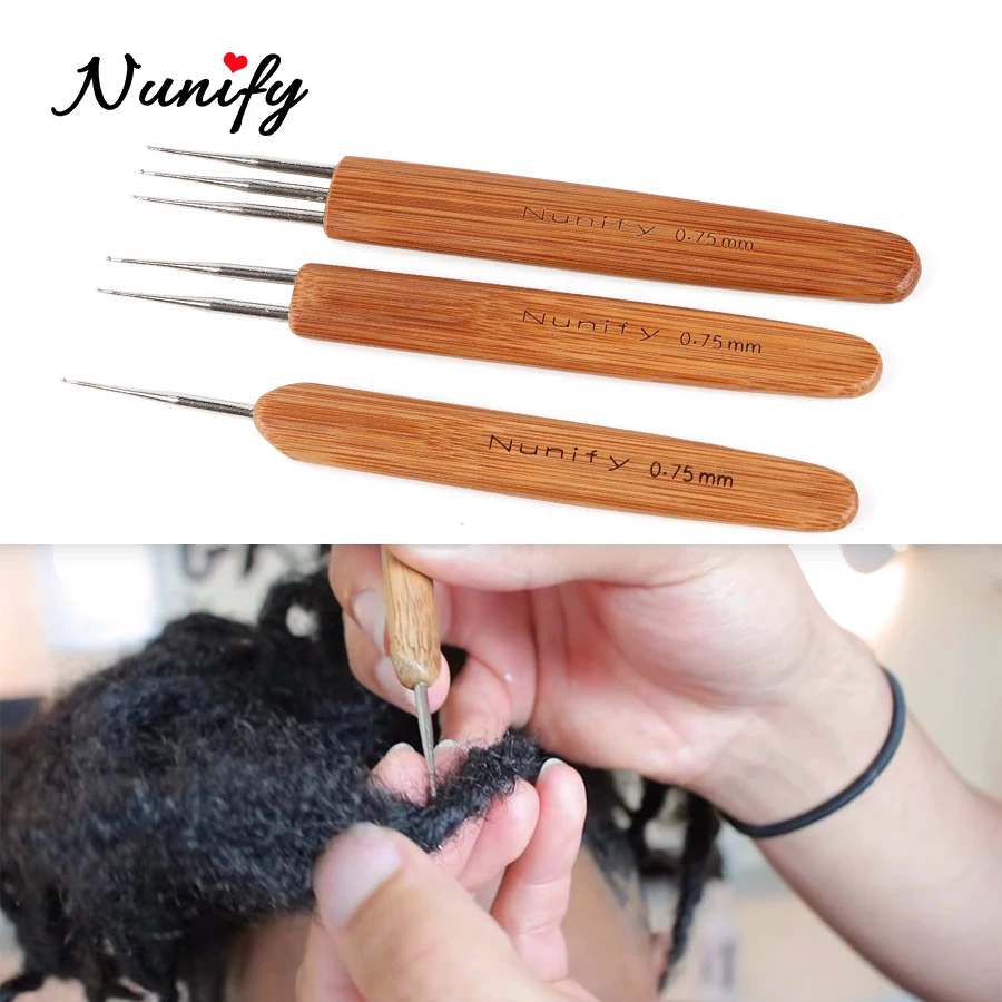 Nunify 1Pcs/Lot 0.5Mm 0.75Mm 1-Hook 2-Hooks 3-Hooks Needlefor Dreadlock Crochet Hook Soft Touch Steel Crochet Hook For Braids