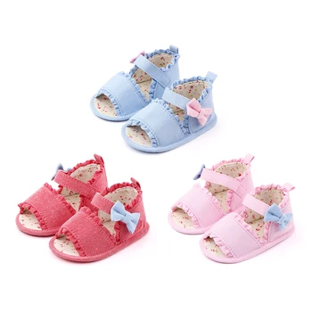 

Princess Baby First Walker Floral Print Sandals Cute Bowknot Anti-slip Girls Shoes Soft Sole Toddler Sneaker