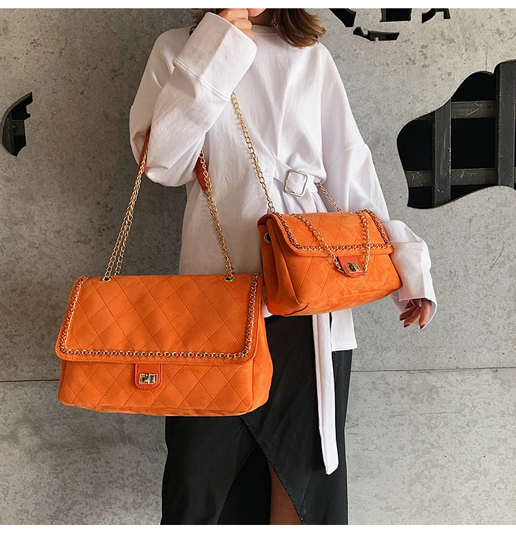 Классическая винтажная клетчатая женская сумка-тоут новая качественная матовая кожаная женская дизайнерская сумка с замком и цепочкой на плечо