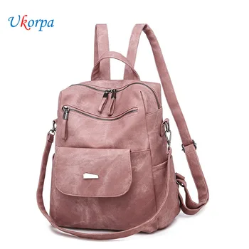 

Women Backpack Female Multifunction Shoulder Backpacks Large Capacity Leather Bookbag Mochilas Feminina Travel Rucksack Knapsack
