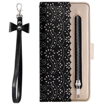 

Fashion Lace PU Leather Zipper Wallet Case Cover For Samsung Galaxy S8 S9 S10 S20 Plus A11 A31 A51 A71 Note 9 10 Pro S6 S7 edge