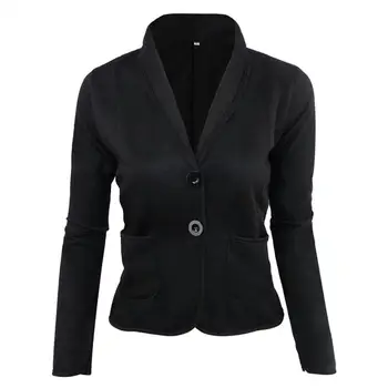

Women Casual Turn Down Collar Long Sleeve Casual, Office Lady Solid Patchwork Blazer Single Breasted