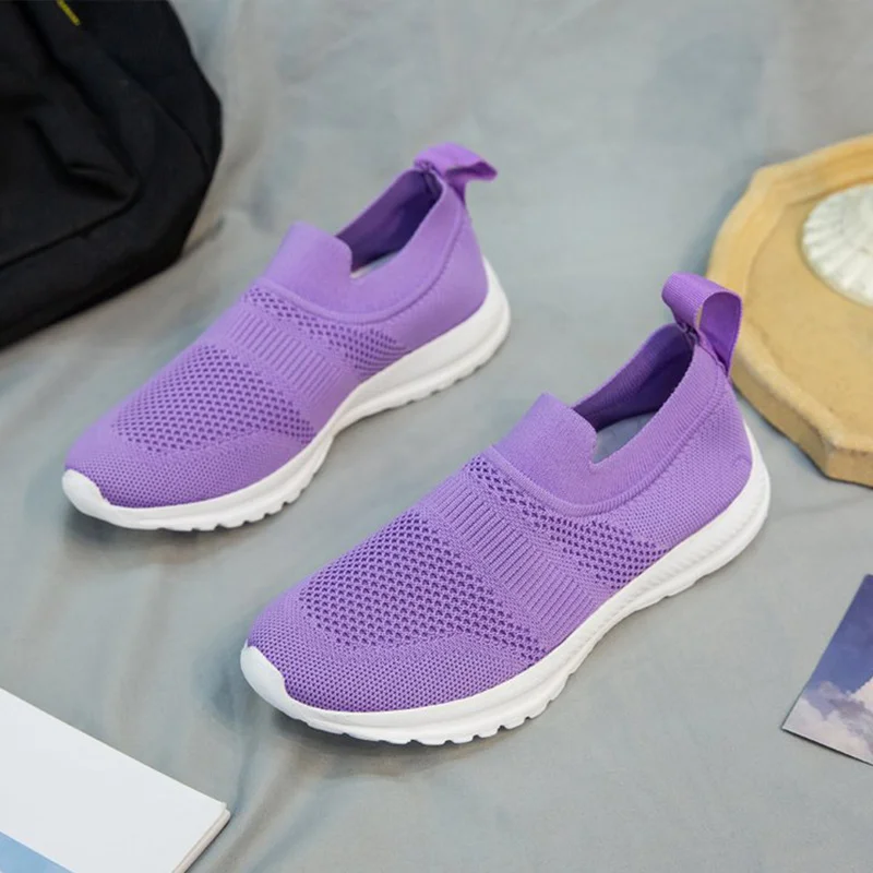 

Women Mesh Breathable Sneakers Slip On Platform Woman Casual Flat Shoes 2020 Spring Soft Comfort Ladies Running Footwear Mujer