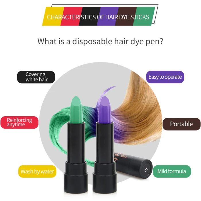 Новая краска для волос ручка одноразовая Временная Краска для волос Меловые мелки краска контур ручка SCI88