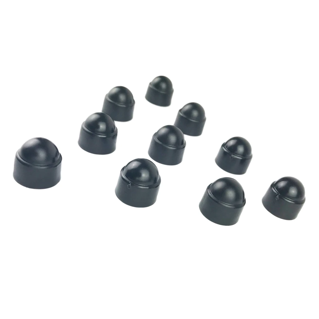 Black 10Pcs 18mm Plastic M8 Car Wheel Nut Screw Cover Rim Bolt Cap Hexagonal