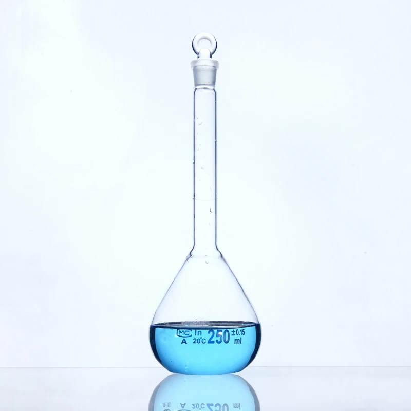 2 Pieces/Pack Transparent/Brown Glass Volumetric Flask Measuring Pyknowmeter Laboratory Equipment