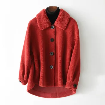 

2019 Autumn Winter Jacket Women Lamb Fur Warm Jackets Sheep Shearling Fur Coat Female Real Wool Coat A245