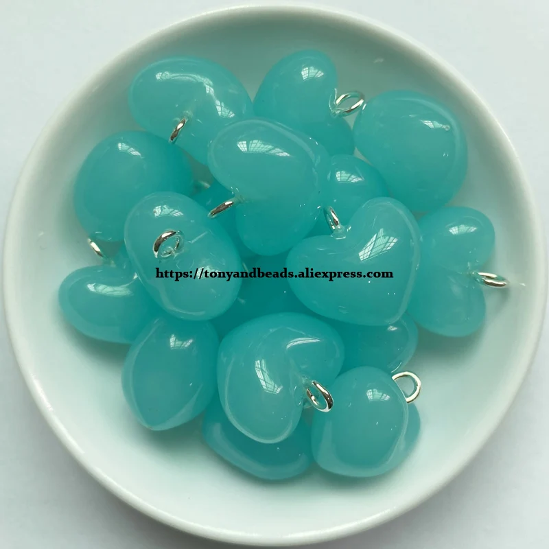 (1 lot = 10 stücke) herz Form Bonbons Farbe Acryl Kleine Anhänger Größe 18mm 9 Farben Für Schmuck, Die DIY – Detail 7