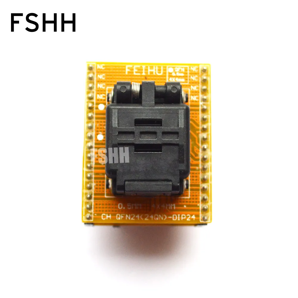 IC TEST Detect QFN24 to DIP24 DFN24 WSON24 MLF24 programmer adapter ic test socket Size=4mmX4mm Pitch=0.5mm