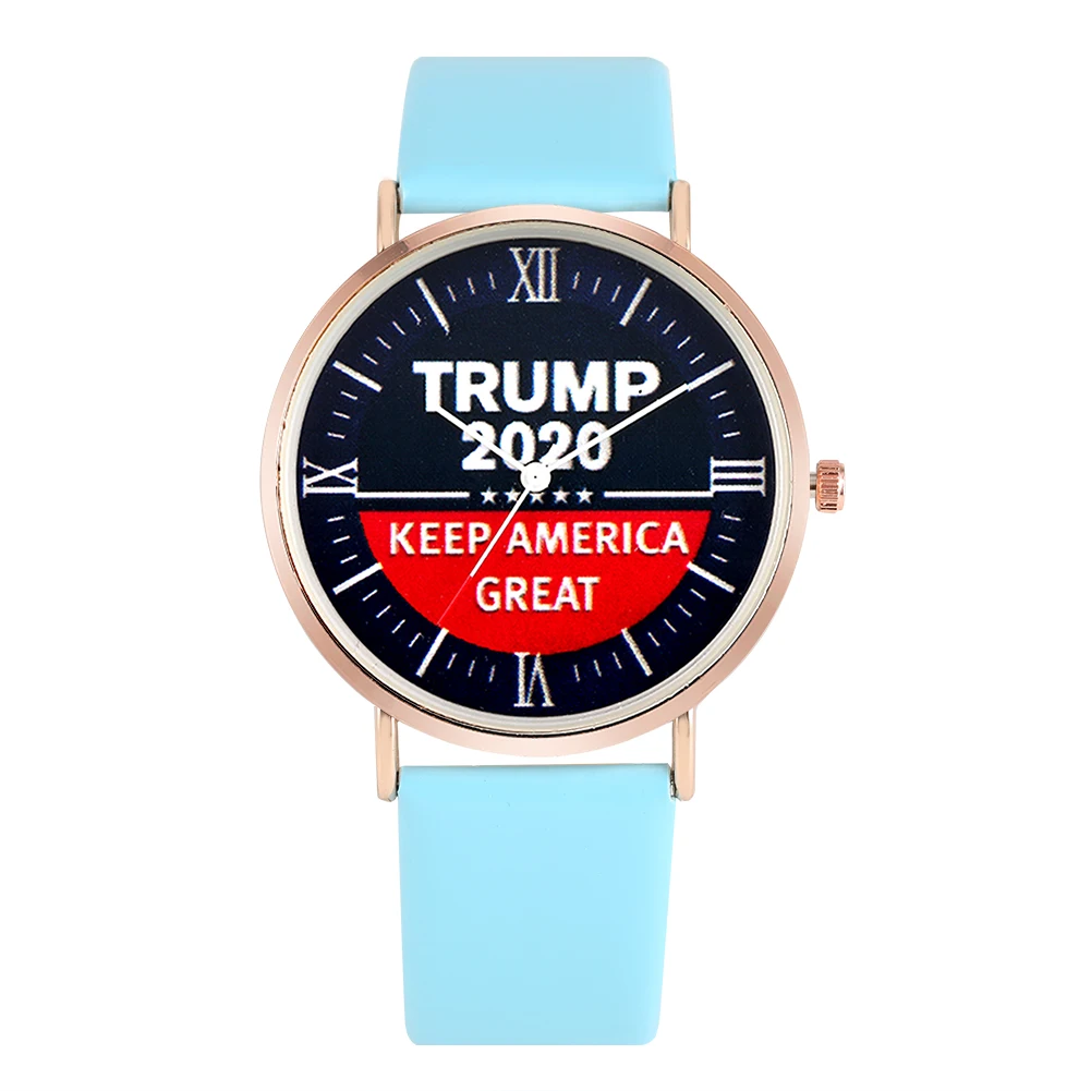DelicateTrump, часы с черным циферблатом, кварцевые аналоговые часы, кожаный ремешок, розовое золото, чехол, наручные часы для женщин - Цвет: Sky Blue