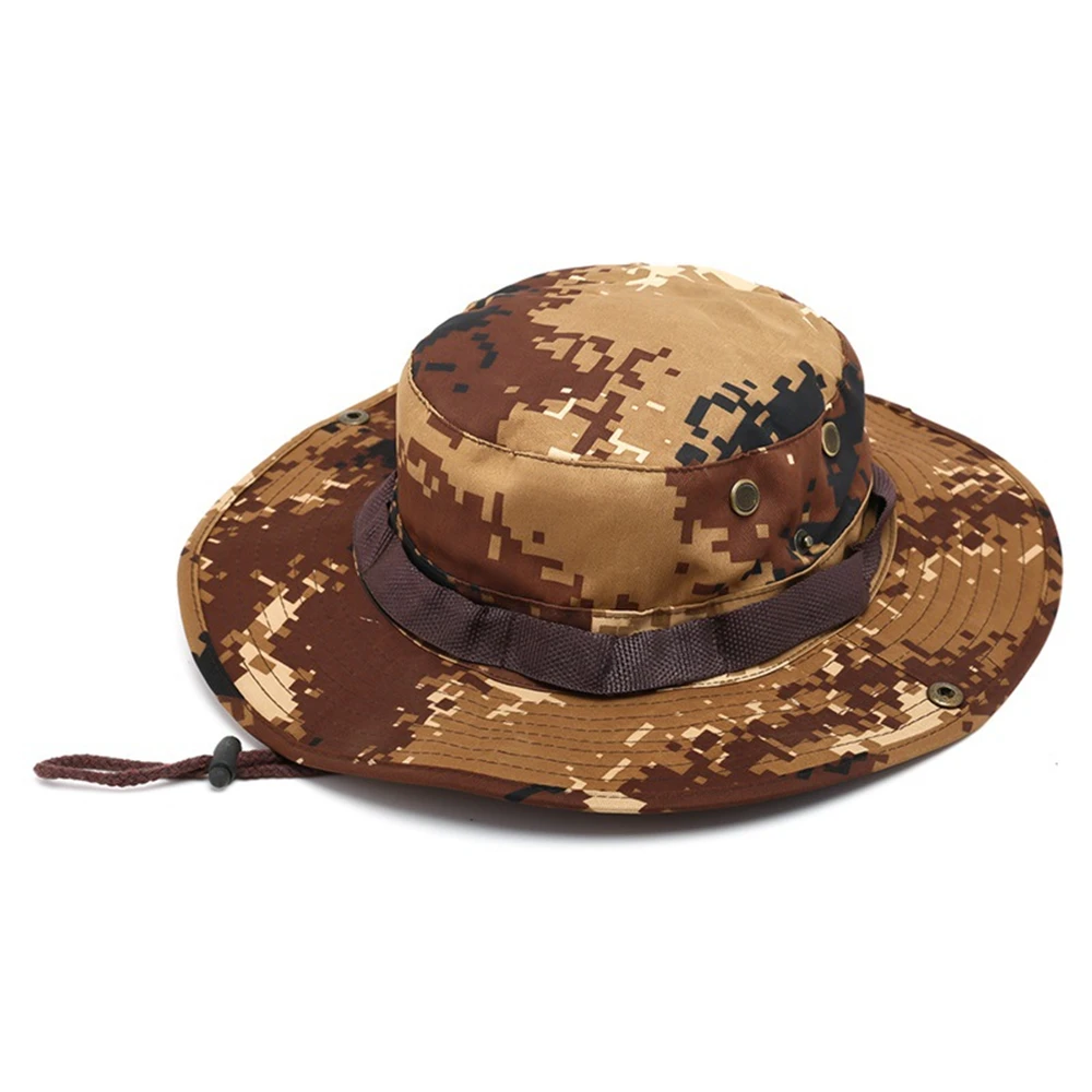 Desert Открытый ведро лоскут шляпа дышащий Boonie Военная камуфляжная шапки рыбалка с широкими полями шляпы Защита от Солнца шляпа Рыбалка шапки - Цвет: Desert