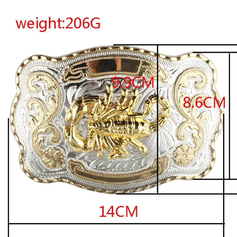 Gold Scorpion Double Color Big Animal Belt Buckle for Man Alloy 4.0cm Cowboy Western