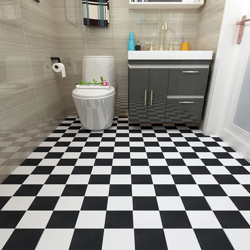 Self-adhesive floor wallpaper bathroom waterproof stickers 3d wallpaper  floor tiles bedroom kitchen floor non-slip wall stickers