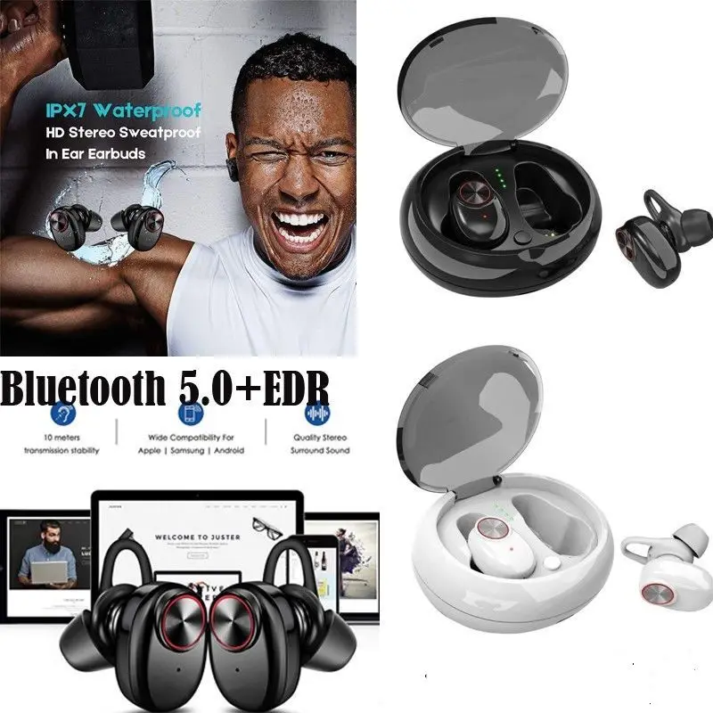 Double Ear Charging Bin Bluetooth 5.0 Headset TWS Wireless Bluetooth Earphone for Smart Phone Stereo mini Sport Music Earphones