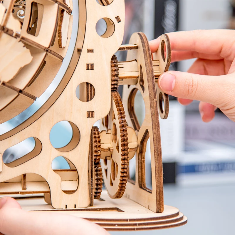 147 шт./компл. DIY вращающийся 3D Глобус лазерная резка деревянная головоломка игра