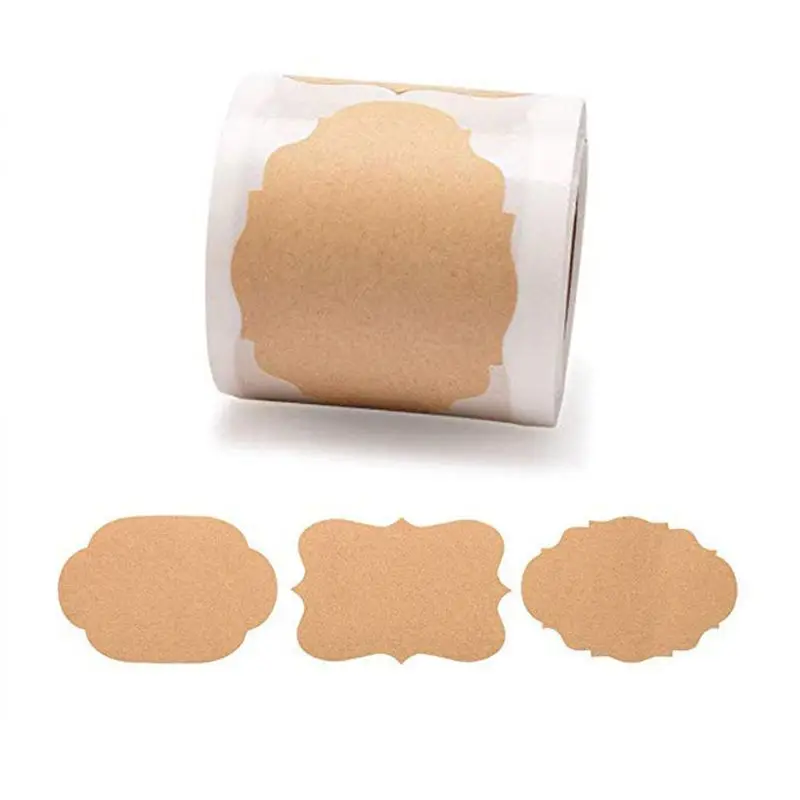 Etiquetas adhesivas para tarros de vidrio, pegatina de sellado manualidades naturales en blanco para hornear pasteles, embalaje de regalo de Navidad, 300 Uds.