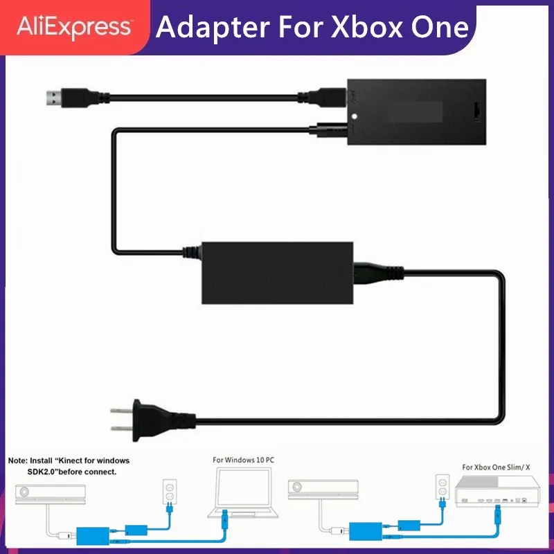 Новый адаптер Kinect для камеры Xbox One S / X Windows 8 1 10 PC Наслаждайтесь игрой беспрерывным