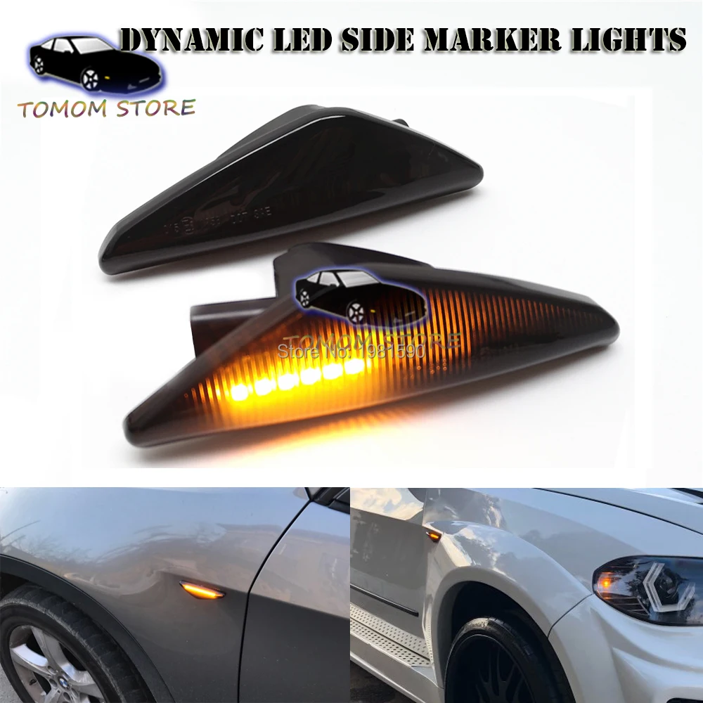 

LED Side marker turn signal dynamic lights lamps for BMW X6 E71 E72 X5 E70 X3 F25 car accessory replacement indicator lamp