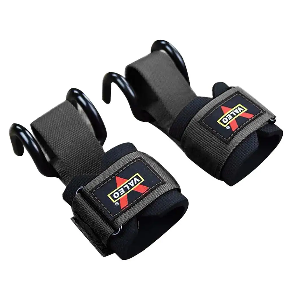1 пара крючков для тяжелой атлетики ремни на запястье перчатки для силовой тяжелой атлетики тренировочные ремни для тренажерного зала крючки для тяжелой атлетики - Цвет: Black