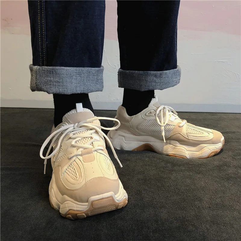 

Breathable Men Sneakers All Black Men Shoes Lightweight Comfortable Chunky Youth Boys Casual Shoes Mesh Male Footwear Fashion