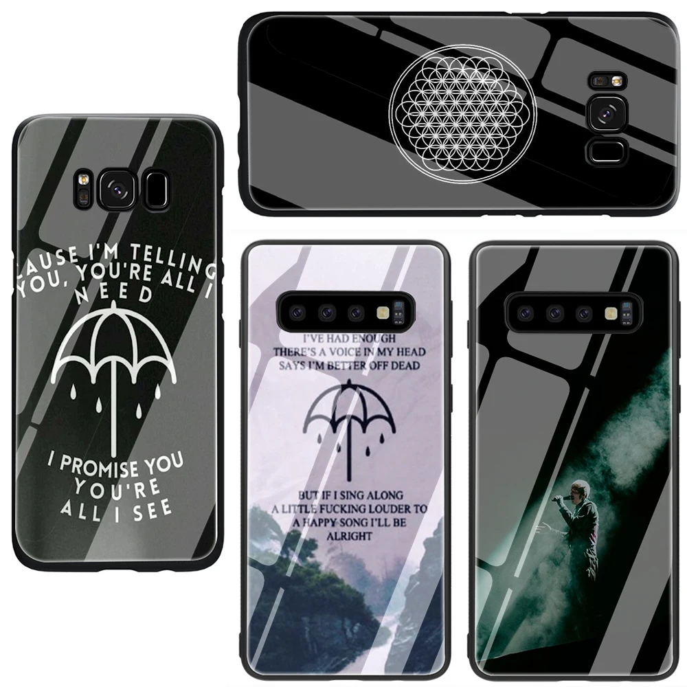 EWAU в телефонов с надписью bring me The horizon BMTH чехол из закаленного стекла для телефона для samsung S7, 8, 9, 10, 8, 9, 10, плюс A10 20 30 40 50 60 70