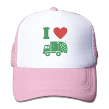 Унисекс Кепка водителя грузовика I Heart Love мусоровоз Мужская Женская Регулируемая сетчатая Кепка последняя охотничья Кепка