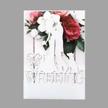 1X Лазерная резка полые пригласительные карты обручальное свадебное приглашение на заказ белый/красный/синий/золотой чехол для праздничной карты