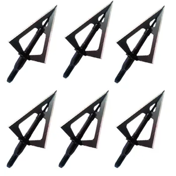 

6pcs Archery Fixed 2 Blade Broadhead Sharp 100Grain Arrow Head Stainless Alloy Arrowhead Screw Tips Hunting