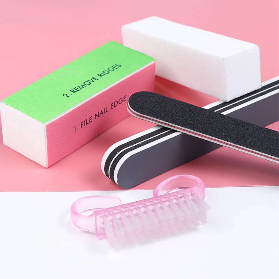 

5pcs Nail Cleaning Kit Professional Nail Buffer Files Sanding Block For Acrylic UV Gel Remover Manicure Care Accessory SA1044