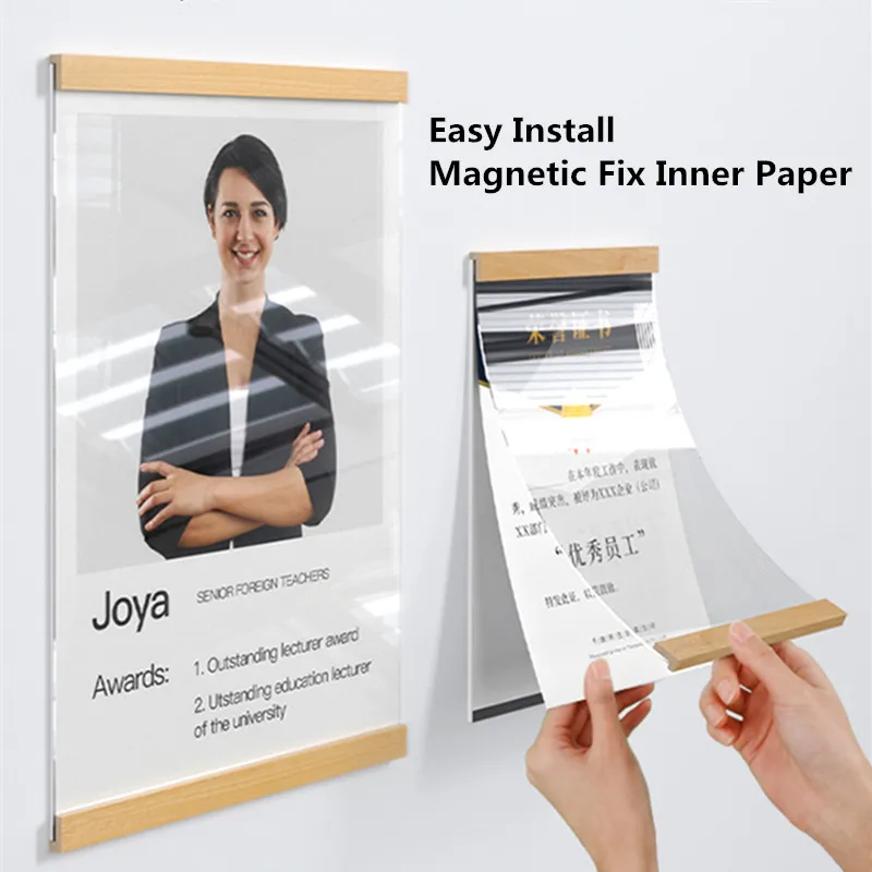 A4 Wall Mount Clear Acrylic Sign Holder With Adhesive 8.5 x 11 Inch Paper Document Holder Ad Poster Frame acrylic sign holder