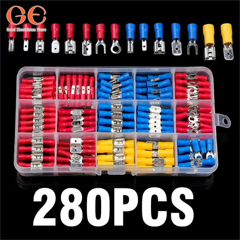 280PCS Assorted Wire Crimp Terminals Electrical Wire Connectors Kit wire butt connector