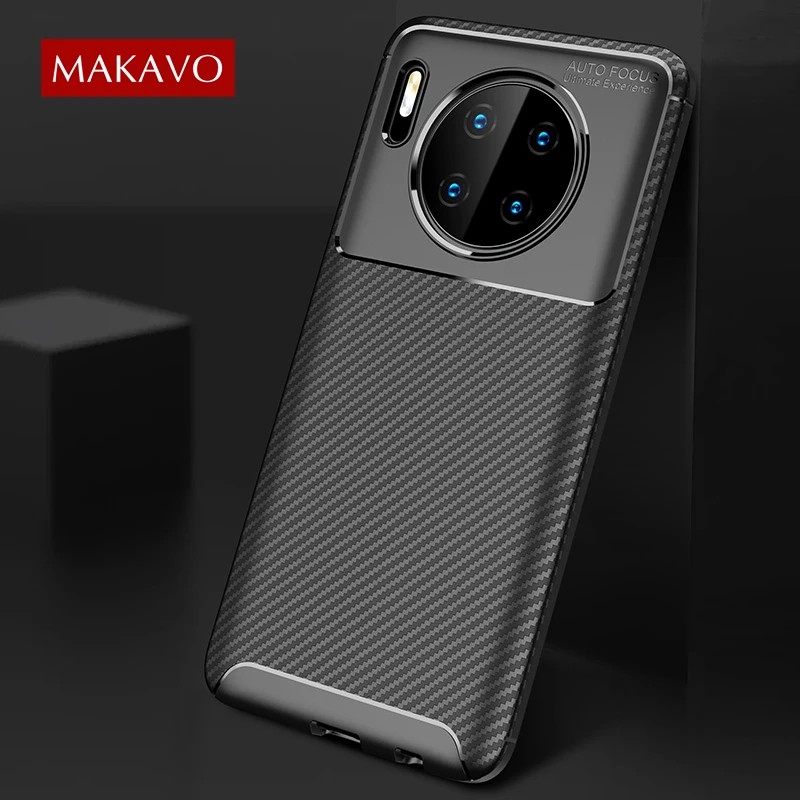 Для huawei mate 30 Чехол из углеродного волокна Полная защита Мягкая силиконовая задняя накладка чехла из ТПУ для huawei mate 30 Pro Чехол