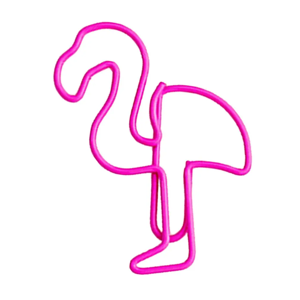 

Girl Heart Pink Mini Flamingo Metal Notes Clip Simple Student Office Paper Clip Creative Bookmark Pink