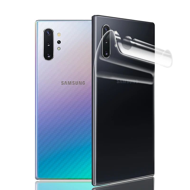 Прозрачная 3D мягкая пленка из углеродного волокна для SAMSUNG Galaxy Note 10 Plus 8 9 S10+ S9 S8 Plus A60 A80 A750 прозрачная матовая задняя наклейка