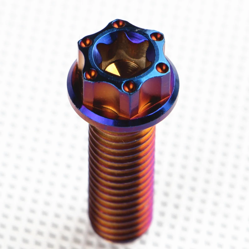 Титановые винты Burn Blue M8 x 20 25 30 35 40 Torx фланцевые Ti болты для мотоцикла самодельные