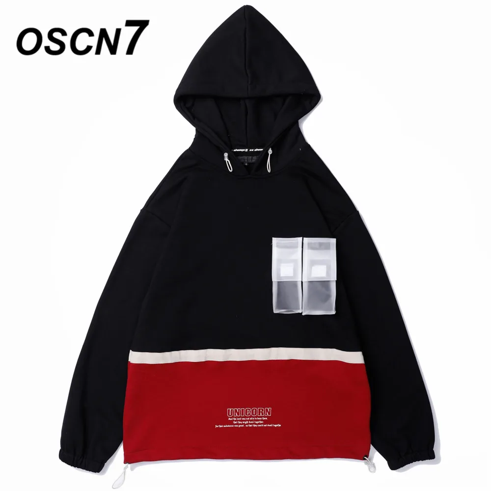 OSCN7 High Street мужские толстовки с принтом брендовая одежда зимняя Японская уличная хараджуку свитшот с капюшоном для мужчин s W037