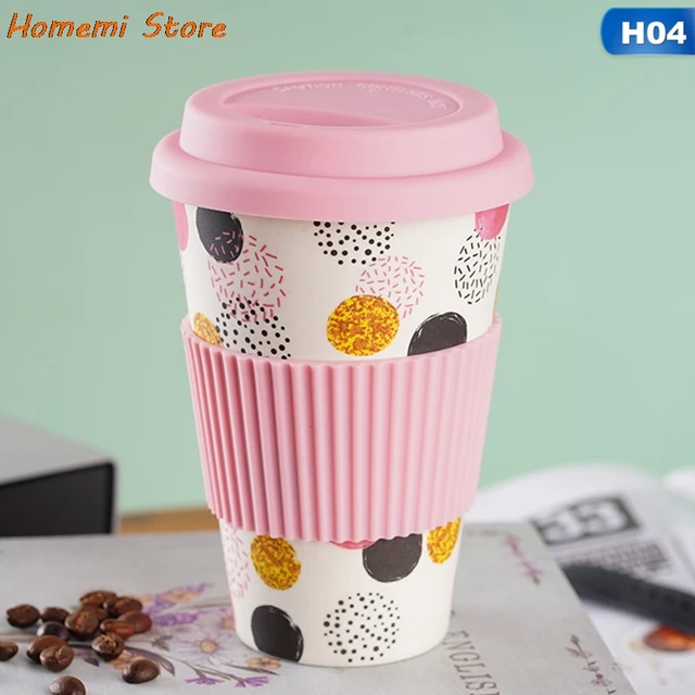 500ML Water Cup Eco Friendly Bamboo Reusable Travel Cup Outdoor Portable Mug Tea Coffee Cup Water Juice Mug With Lid For Gift H04