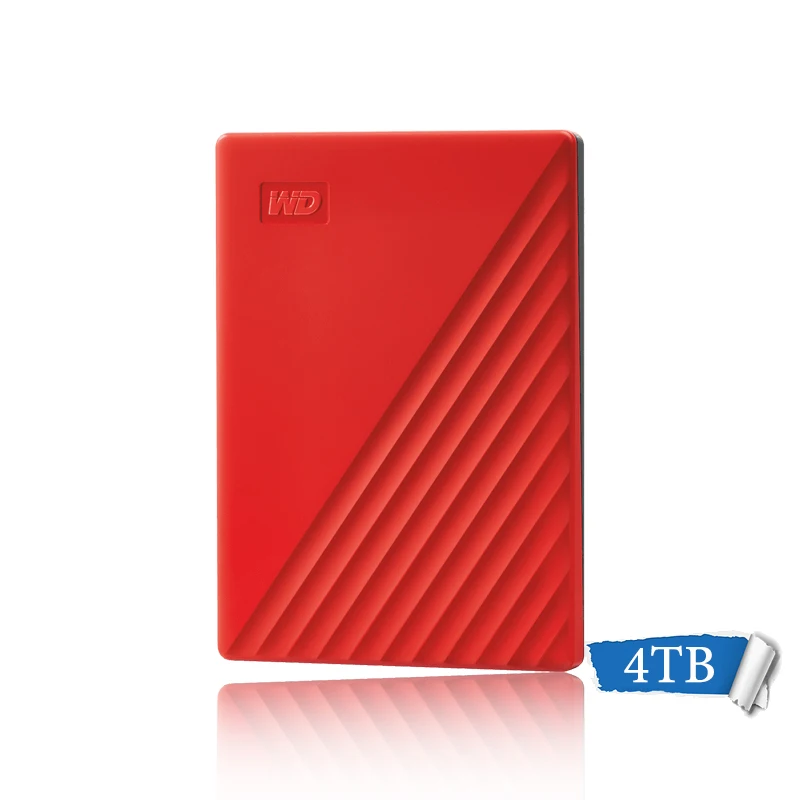 WD My Passport внешний жесткий диск USB 3,0 1 ТБ 2 ТБ 4 ТБ 5 ТБ Портативный зашифрованный корпус переносного жесткого диска высокоскоростной внешнее запоминающее устройство - Цвет: Red 4TB
