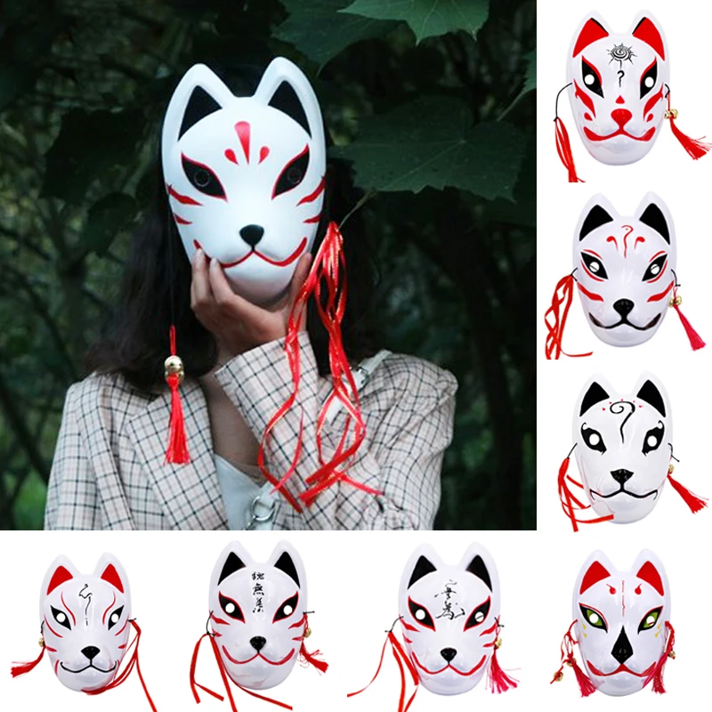 Anime Demon Slayer Fox Mask Japanese Cat Mask Full Face Masquerade